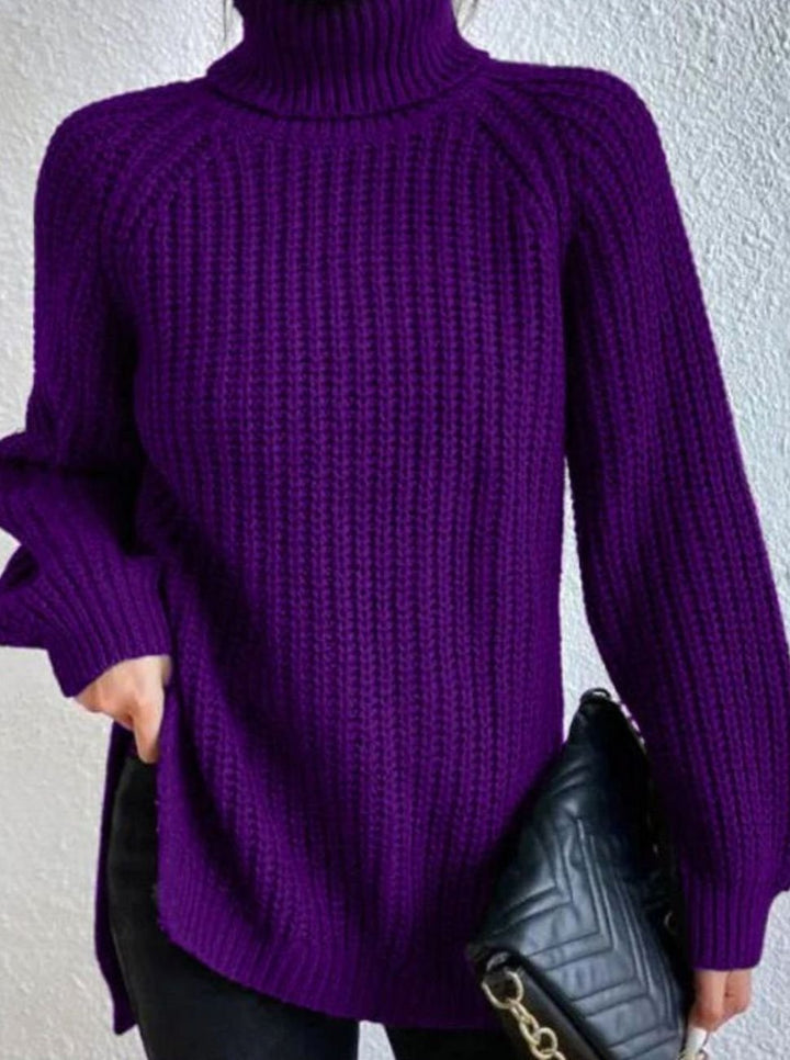 Elin | Stickad tröja Dam oversized med polokrage