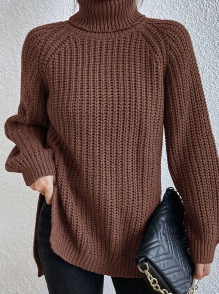 Elin | Stickad tröja Dam oversized med polokrage