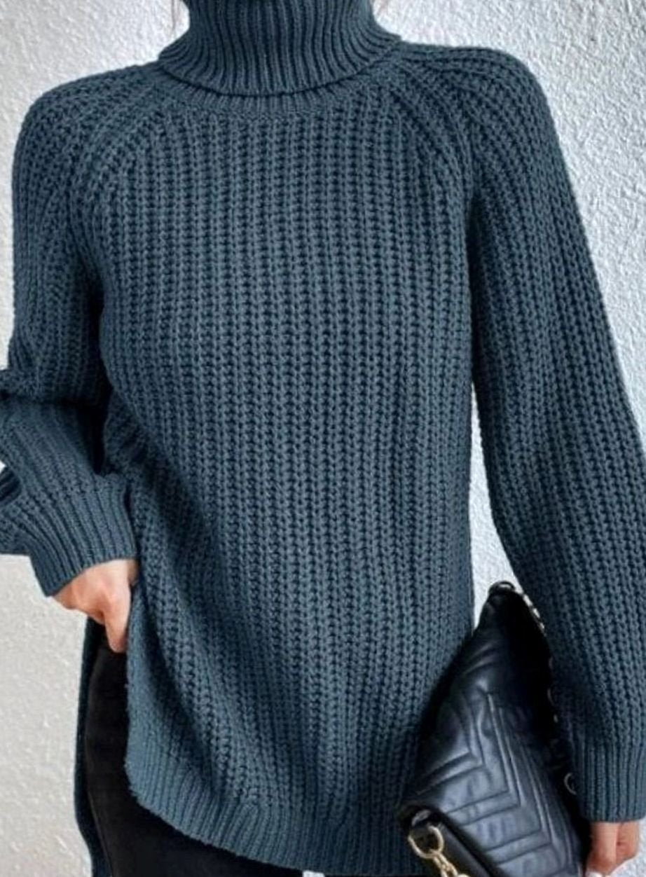 Elin | Stickad tröja Dam oversized med polokrage