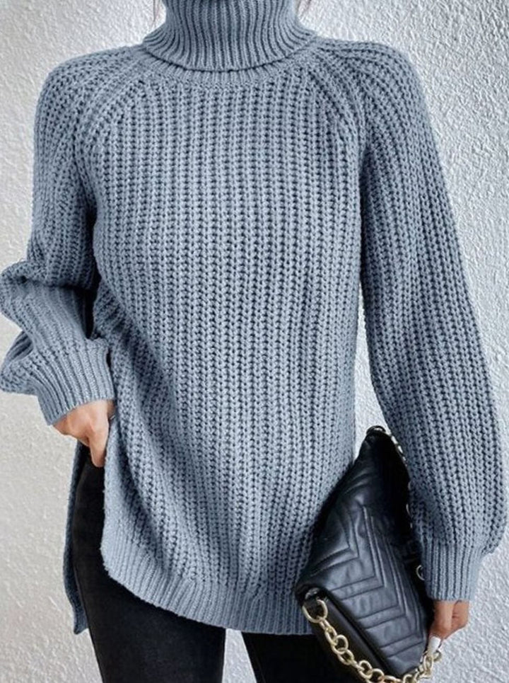 Elin | Stickad tröja Dam oversized med polokrage
