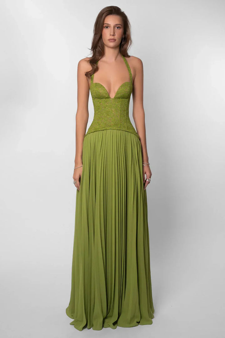 Maxi halter bröllopsklänning