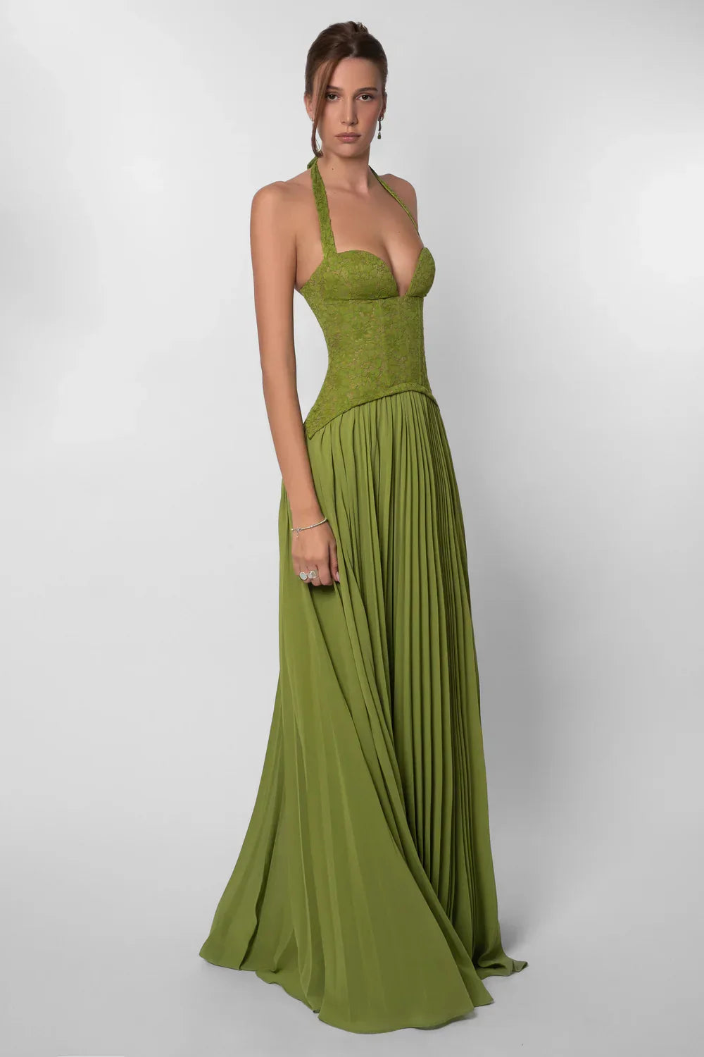 Maxi halter bröllopsklänning