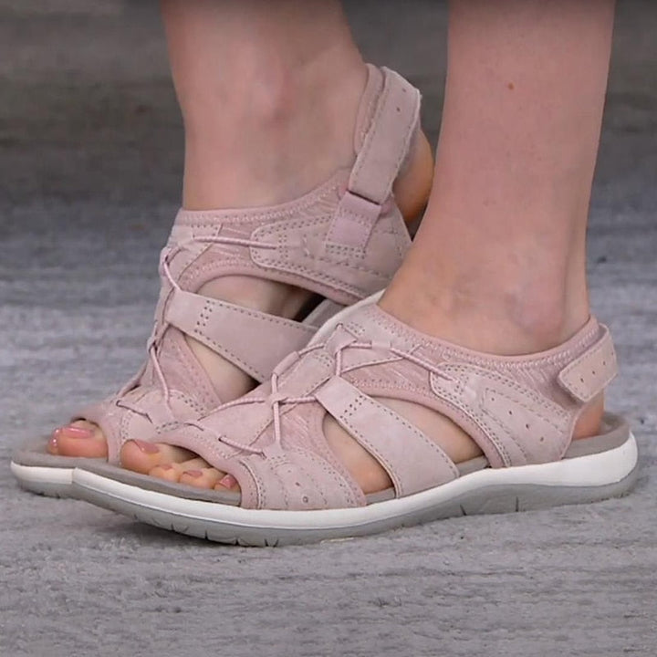 Ortopediska öppna sandaler med bred rem för kvinnor