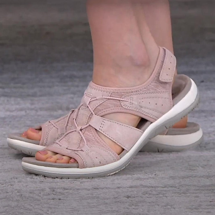 Ortopediska öppna sandaler med bred rem för kvinnor