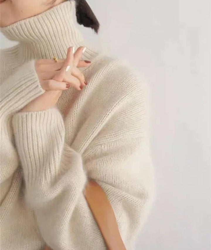 Freja | Polotröja Dam i cashmere med lång ärm