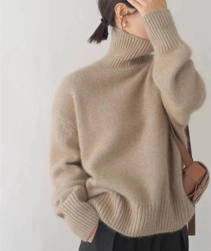 Freja | Polotröja Dam i cashmere med lång ärm