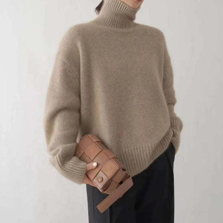 Freja | Polotröja Dam i cashmere med lång ärm