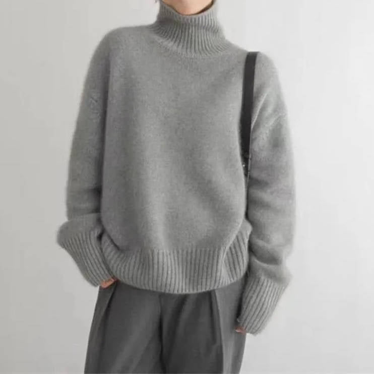 Freja | Polotröja Dam i cashmere med lång ärm