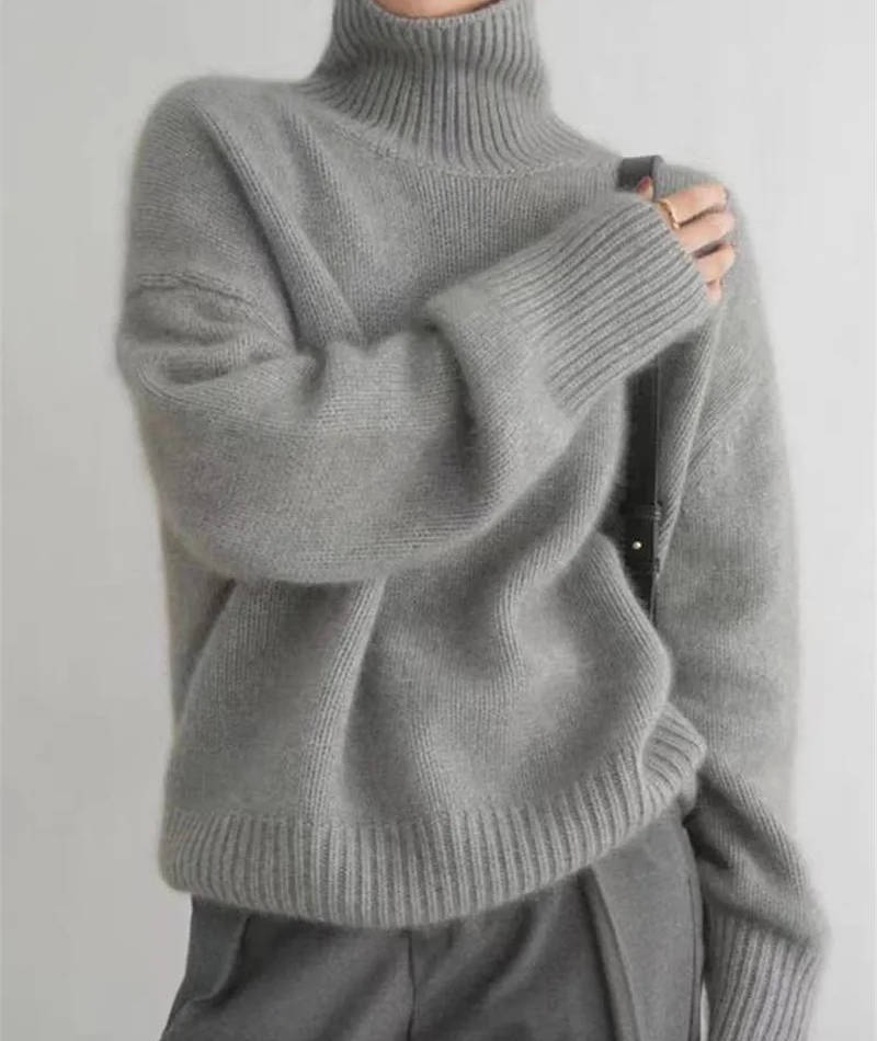 Freja | Polotröja Dam i cashmere med lång ärm