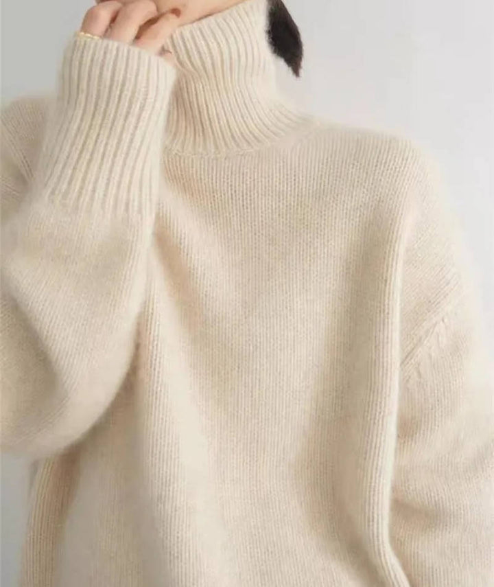 Freja | Polotröja Dam i cashmere med lång ärm