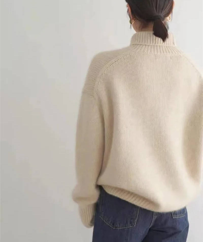 Freja | Polotröja Dam i cashmere med lång ärm