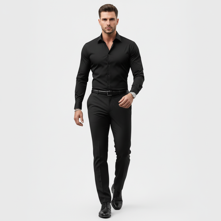 Slim fit långärmad skjorta för män