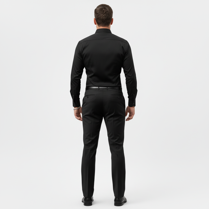 Slim fit långärmad skjorta för män
