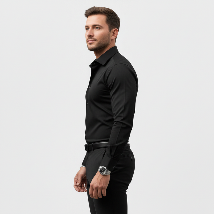 Slim fit långärmad skjorta för män