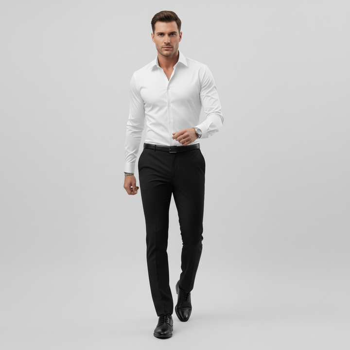 Slim fit långärmad skjorta för män