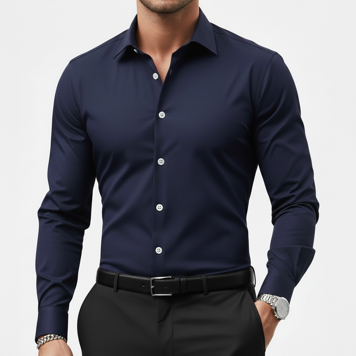 Slim fit långärmad skjorta för män