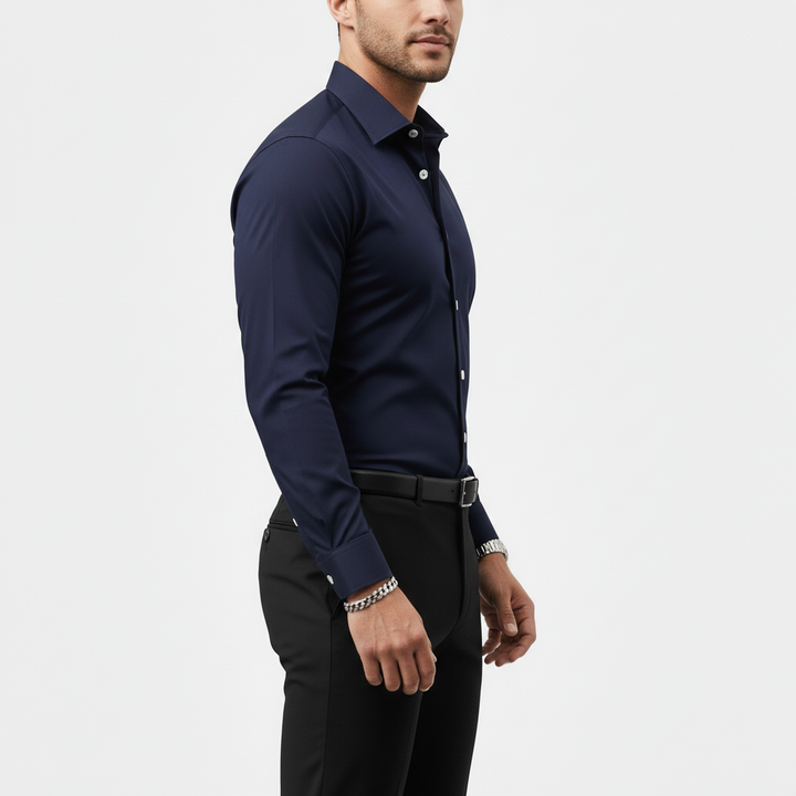 Slim fit långärmad skjorta för män