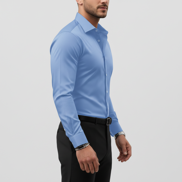 Slim fit långärmad skjorta för män