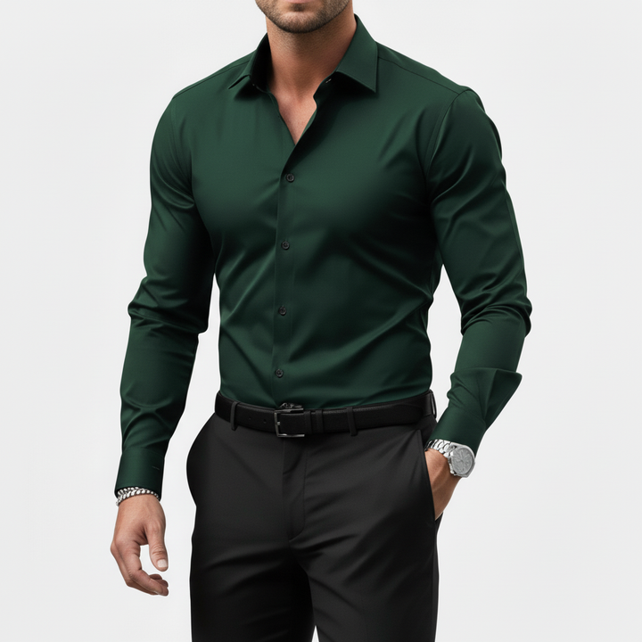 Slim fit långärmad skjorta för män