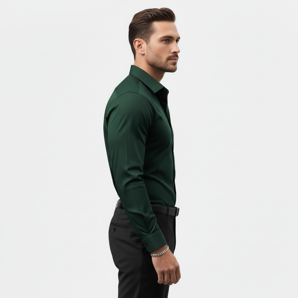 Slim fit långärmad skjorta för män