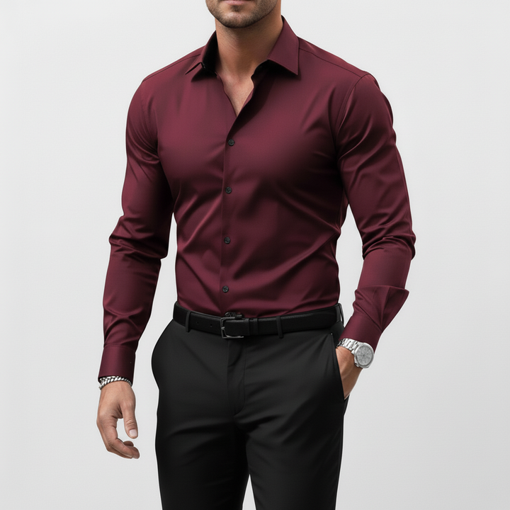 Slim fit långärmad skjorta för män