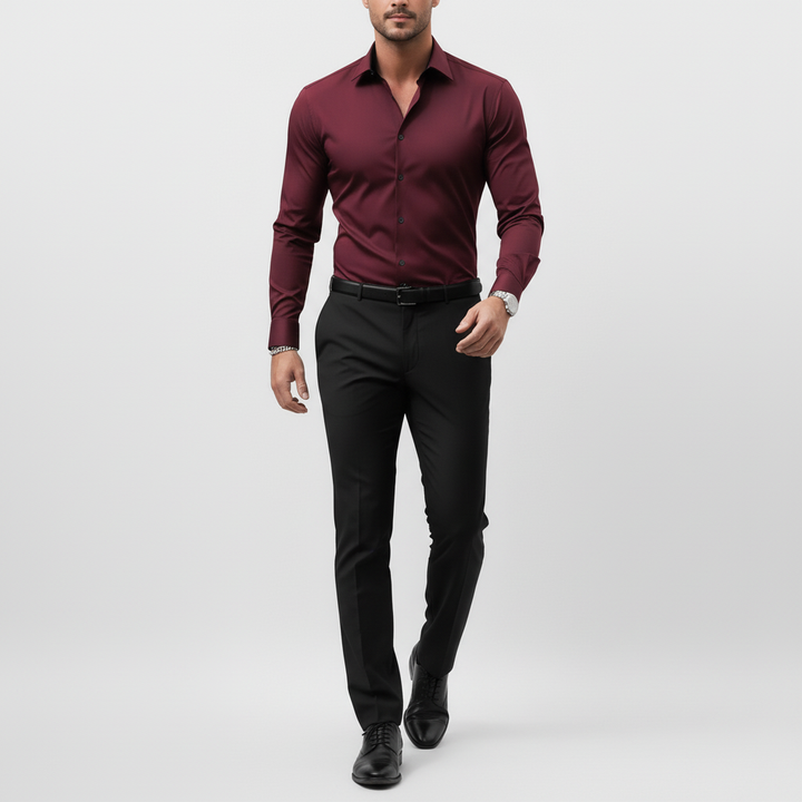 Slim fit långärmad skjorta för män