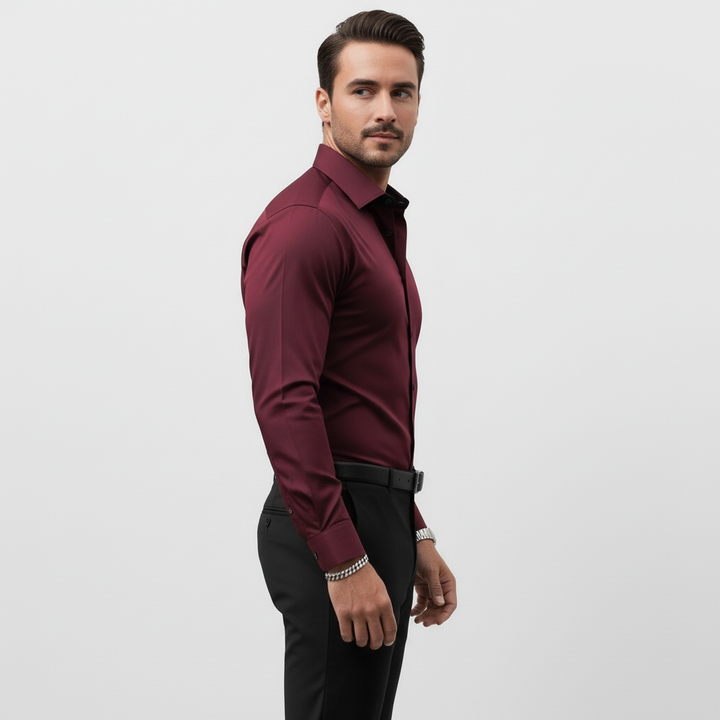 Slim fit långärmad skjorta för män