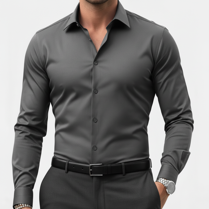 Slim fit långärmad skjorta för män