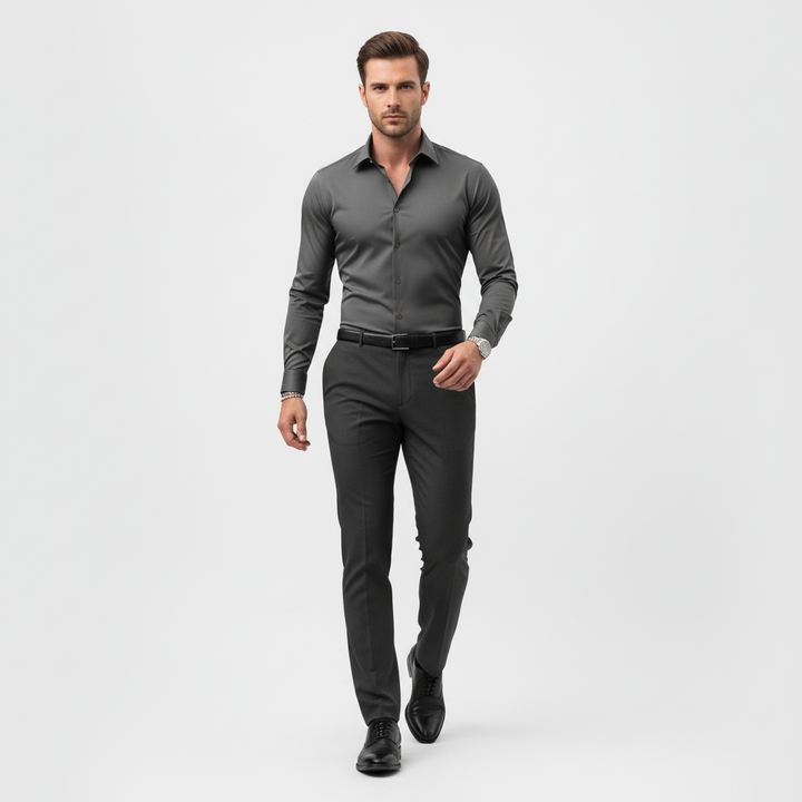 Slim fit långärmad skjorta för män