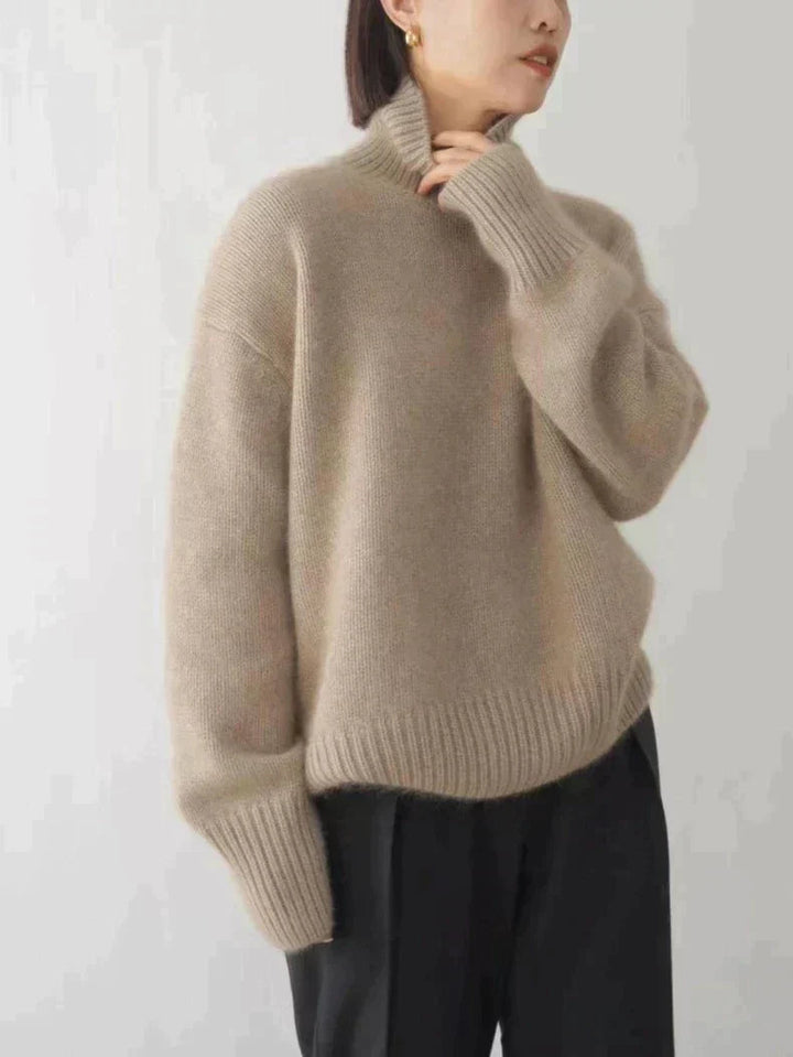 Sigrid | Stickad tröja dam oversized med polokrage