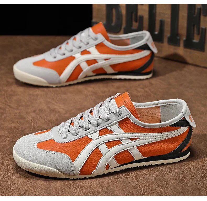 Hampus | Sneakers Herr retro med mockadetaljer