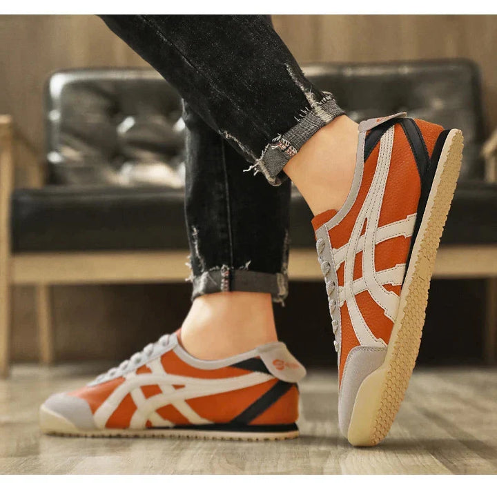 Hampus | Sneakers Herr retro med mockadetaljer
