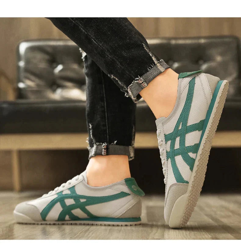 Hampus | Sneakers Herr retro med mockadetaljer