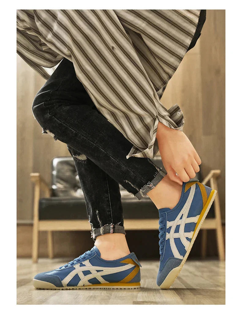 Hampus | Sneakers Herr retro med mockadetaljer