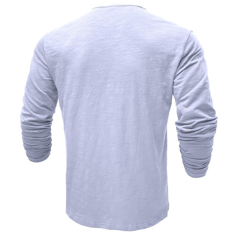 Klassisk långärmad henley-t-shirt för män