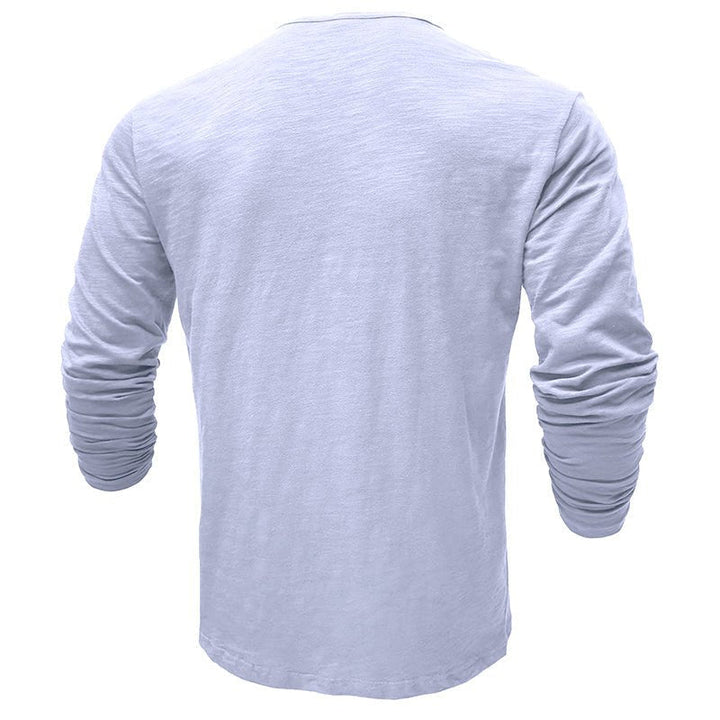 Klassisk långärmad henley-t-shirt för män
