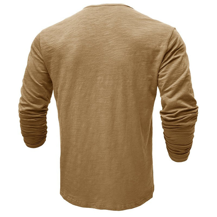 Klassisk långärmad henley-t-shirt för män