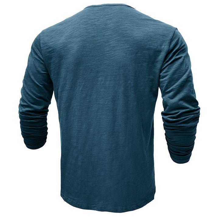 Klassisk långärmad henley-t-shirt för män