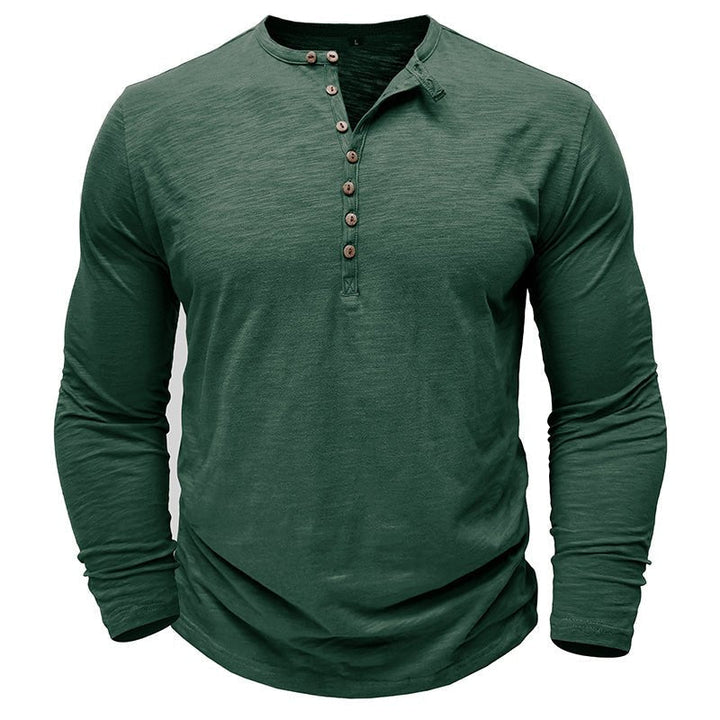 Klassisk långärmad henley-t-shirt för män