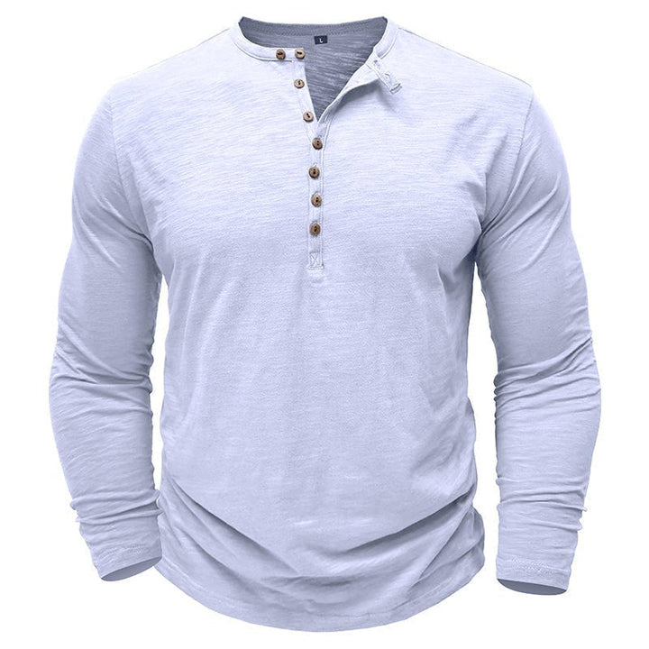 Klassisk långärmad henley-t-shirt för män