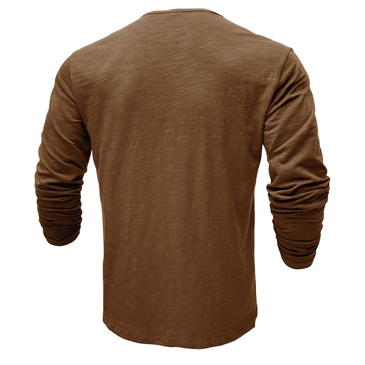 Klassisk långärmad henley-t-shirt för män