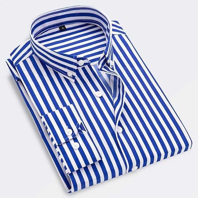 Randig slim fit sommarskjorta för herr
