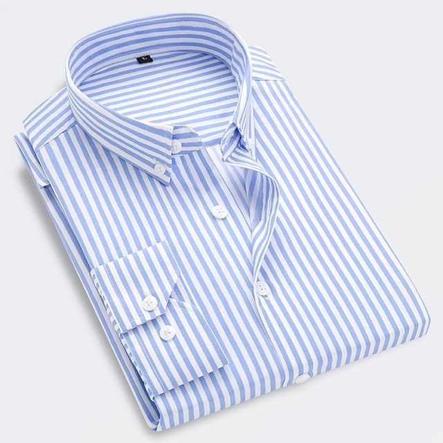 Randig slim fit sommarskjorta för herr