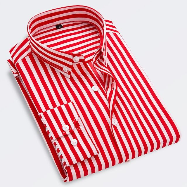 Randig slim fit sommarskjorta för herr