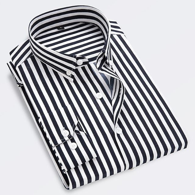 Randig slim fit sommarskjorta för herr