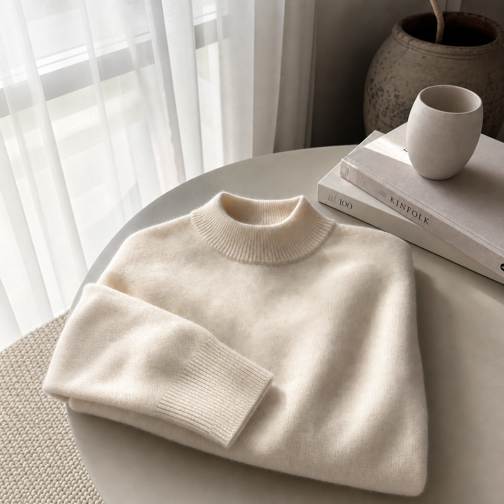 Agnes | Stickad tröja dam och herr med mockneck