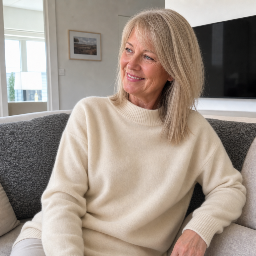 Agnes | Stickad tröja dam och herr med mockneck