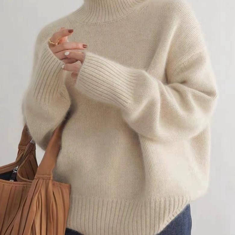 Freja | Polotröja Dam i cashmere med lång ärm