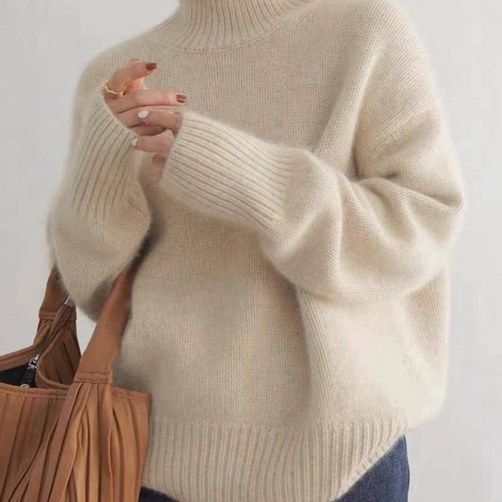 Freja | Polotröja Dam i cashmere med lång ärm