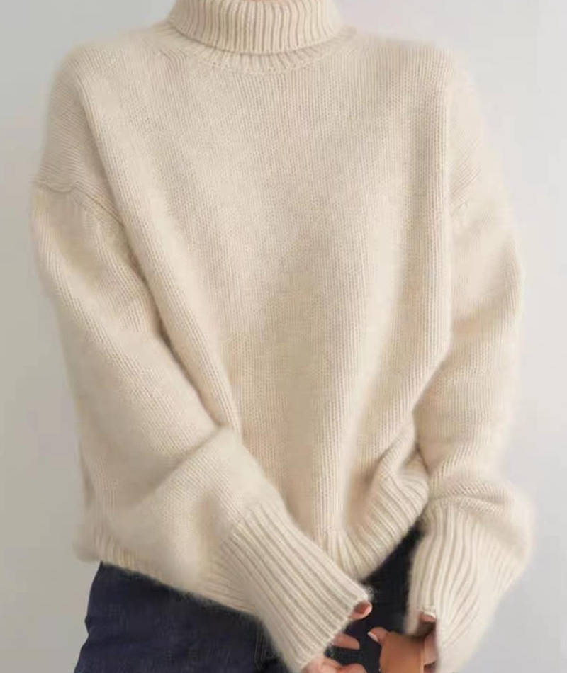 Freja | Polotröja Dam i cashmere med lång ärm